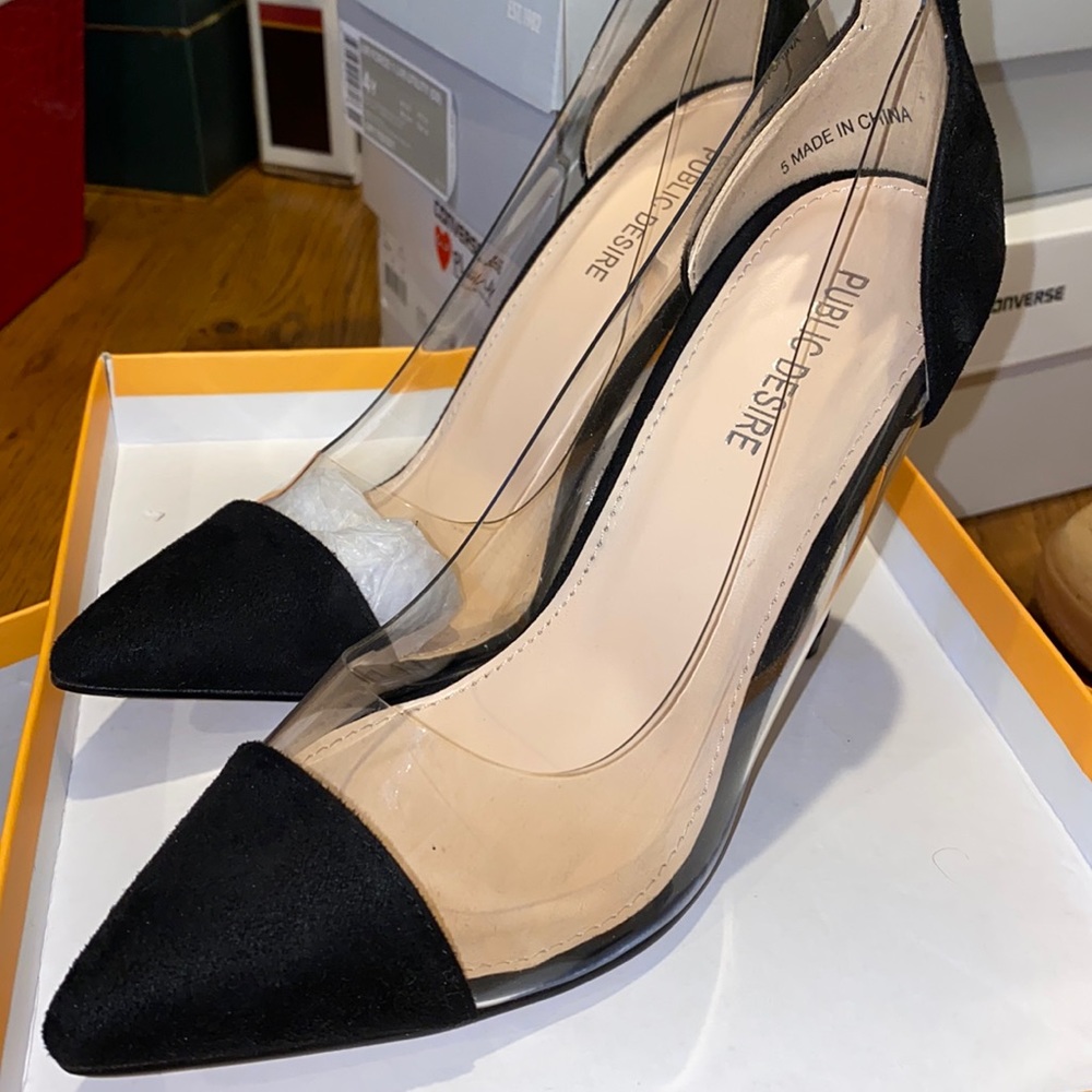 Public desire Black clear Heels